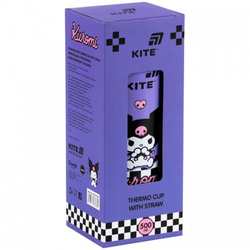 Термочашка з трубочкою, 500мл HK (Kite)