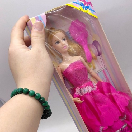 Лялька у святковій сукні з бантом (МАЛИНОВА) (MiC)