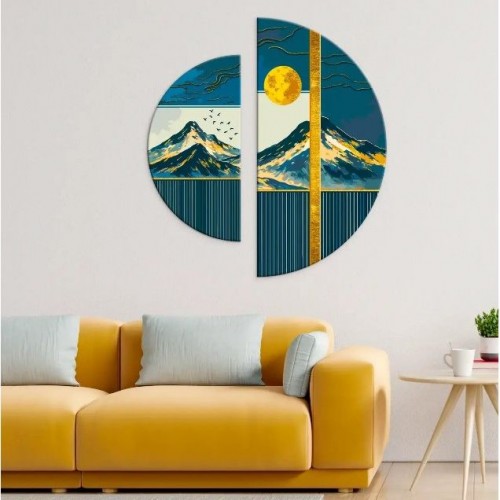 Картина по номерам с красками металлик "Японский пейзаж" (полукруга 50 см, 70 см) (Origami)