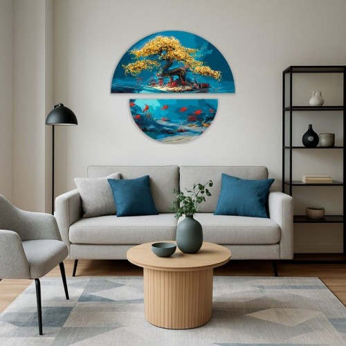 Картина по номерам с красками металлик "Магия природы: суша и море" (полукруга 50 см, 70 см) (Origami)