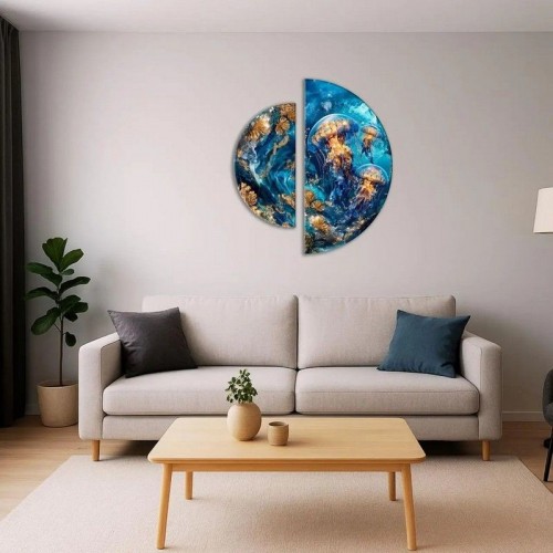 Картина по номерам с красками металлик "В глубинах океана" (полукруга 50 см, 70 см) (Origami)