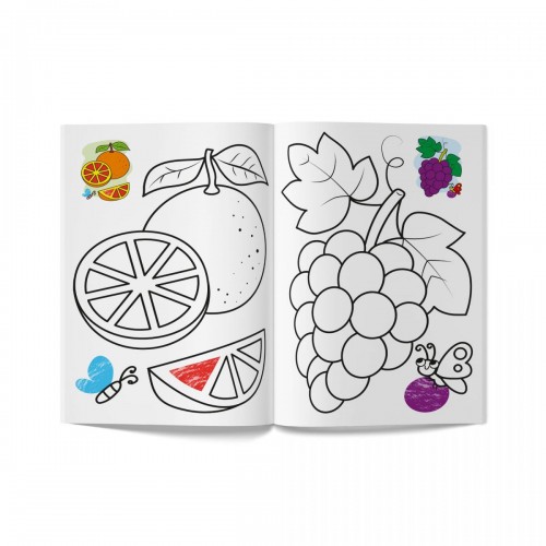 Книга розмальовка "Кольорованка. Фрукти" (Crystal Book)