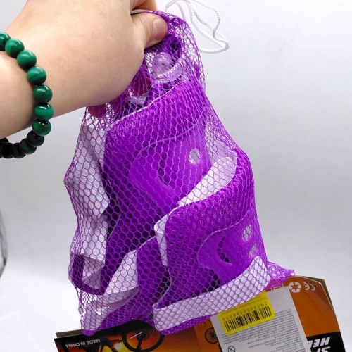 Защитное снаряжение: нарукавники, наколенники с липучками в сетке (РОЗОВЫЙ) (MiC)