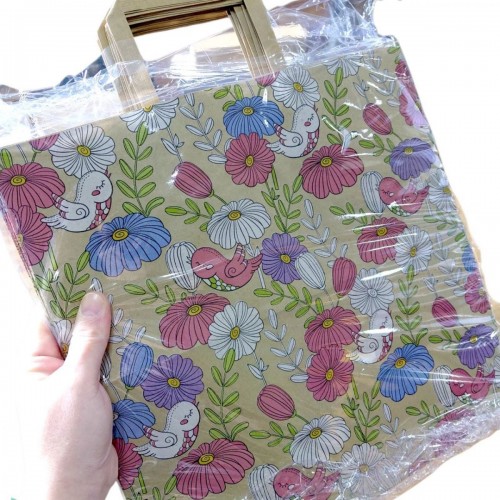 Пакет бумажный с ручками бурый (5 шт в упаковке) 32х15х30 см (Bourgeois)