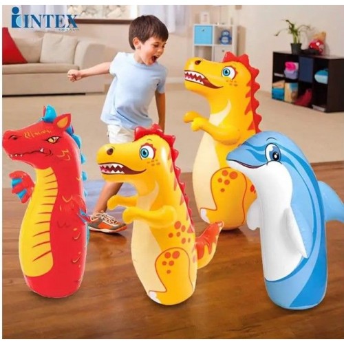 Надувная игрушка-неваляшка "Динозавр", (Желтая) (Intex)