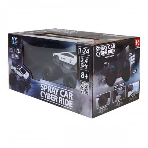 Автомобиль SPRAY CAR на радиоуправлении – CYBER RIDE (белый, 1:24, 2.4 ГГц, акум. 3,7 V, выхлопная пара) (KS Drive)