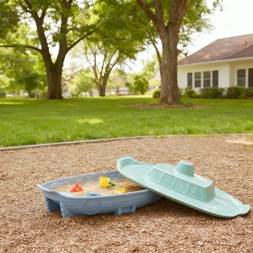 Песочница "Корабль" мятный/светло-серый (Doloni)