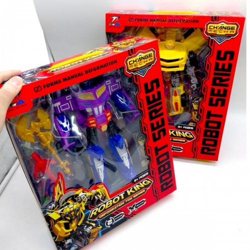 Трансформер, кінцівки обертаються, зброя, пластикові колеса, в коробці (ФІОЛЕТОВИЙ) (MiC)