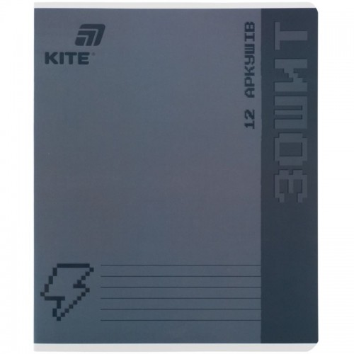 Зошит 12 арк., кл., УФ лак об'ємний, Kite One color (Kite)