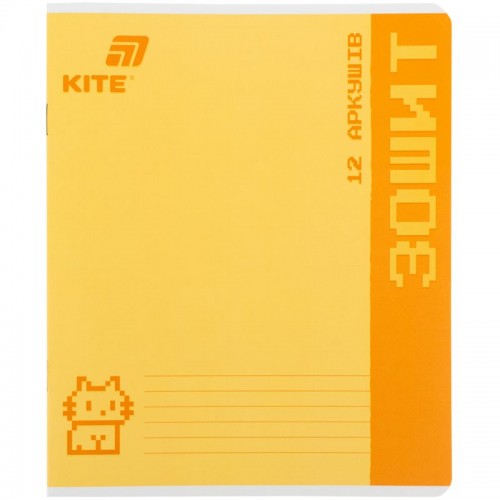 Зошит 12 арк., кл., УФ лак об'ємний, Kite One color (Kite)