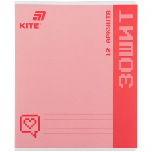 Зошит 12 арк., кл., УФ лак об'ємний, Kite One color (Kite)