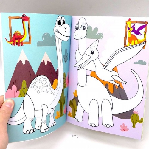 Дитяча розмальовка 3в1 "Динозаври" (укр) (Апельсин)