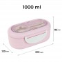 Ланчбокс с разделителем, 1000 мл, пудровый (Kite)