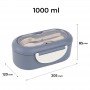 Ланчбокс с разделителем 1000 мл, серый (Kite)