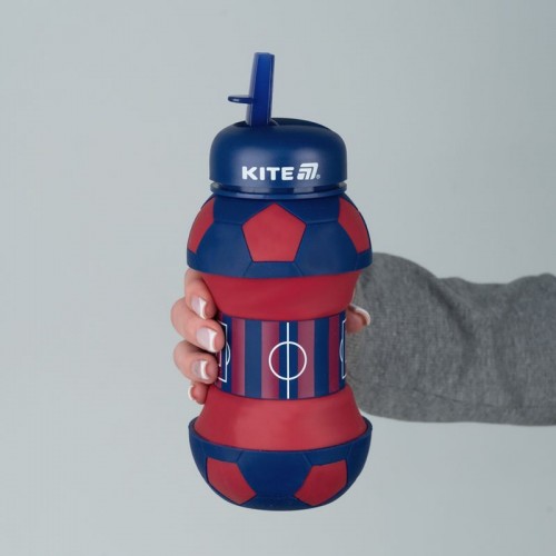 Силіконова пляшка для води, 550 мл, червоно-синя (Kite)