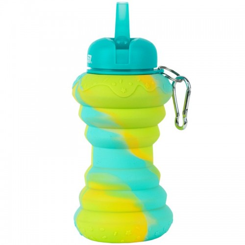 Силіконова пляшка для води, 600 мл, бірюзова (Kite)