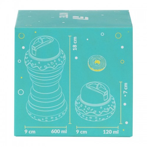 Силіконова пляшка для води, 600 мл, бірюзова (Kite)