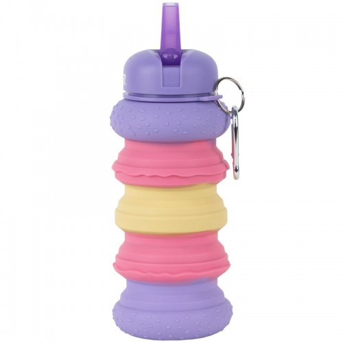 Силіконова пляшка для води, 600 мл, фіолетова (Kite)