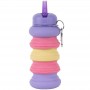 Силіконова пляшка для води, 600 мл, фіолетова (Kite)