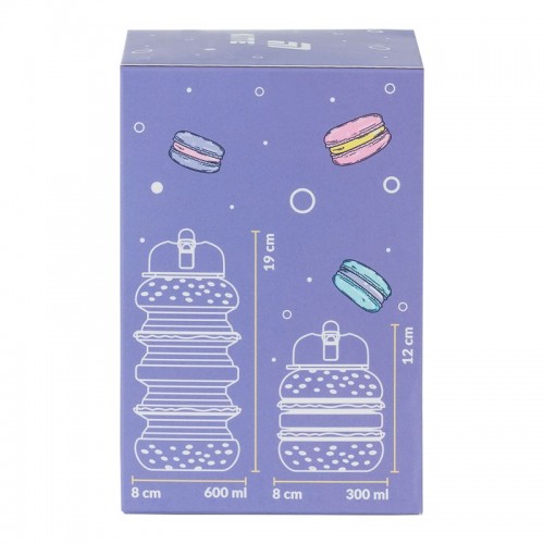 Силіконова пляшка для води, 600 мл, фіолетова (Kite)