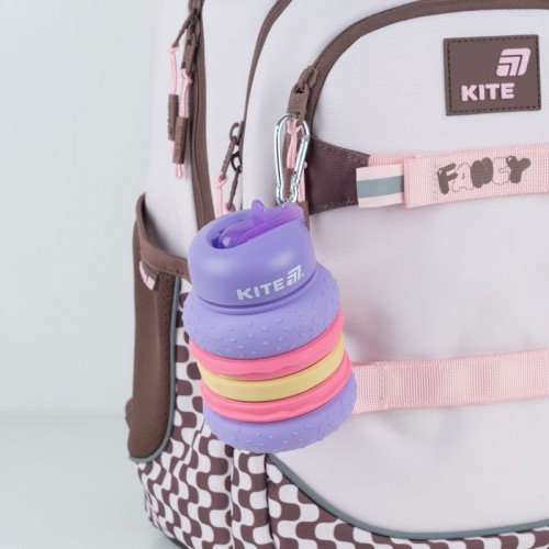 Силіконова пляшка для води, 600 мл, фіолетова (Kite)