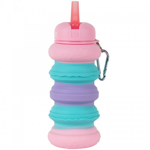 Силіконова пляшка для води, 600 мл, рожева (Kite)
