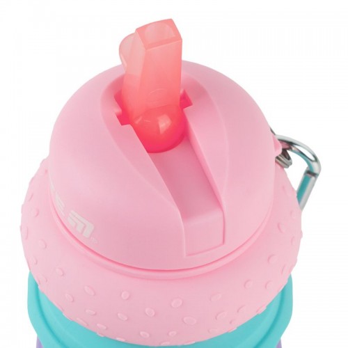 Силіконова пляшка для води, 600 мл, рожева (Kite)