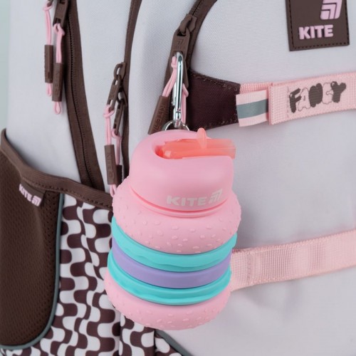 Силіконова пляшка для води, 600 мл, рожева (Kite)