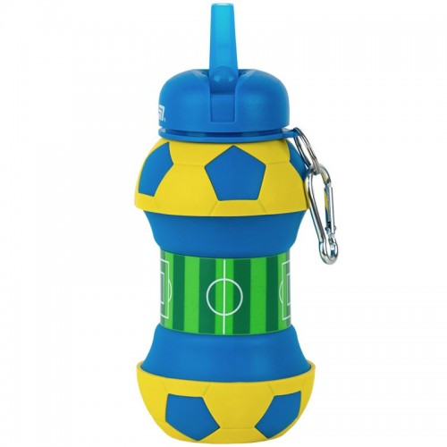 Силіконова пляшка для води, 550 мл, синьо-жовта (Kite)