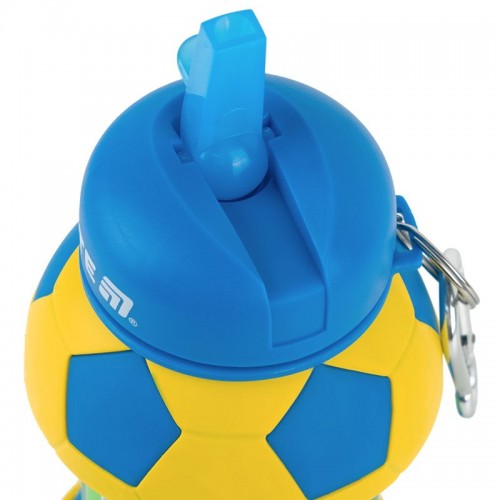 Силіконова пляшка для води, 550 мл, синьо-жовта (Kite)