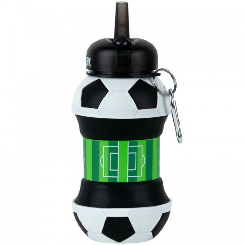 Силіконова пляшка для води, 550 мл, чорно-біла (Kite)