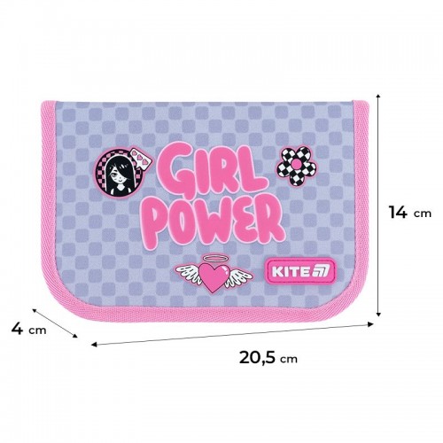 Пенал Kite 1 отд., 1 отв., без наполнения 621 Girl's Power (Kite)