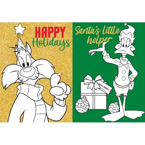 Книжка-раскраска со стикерами - Looney Tunes: Счастливого Рождества! ©Warner Bros. (Ideyka)