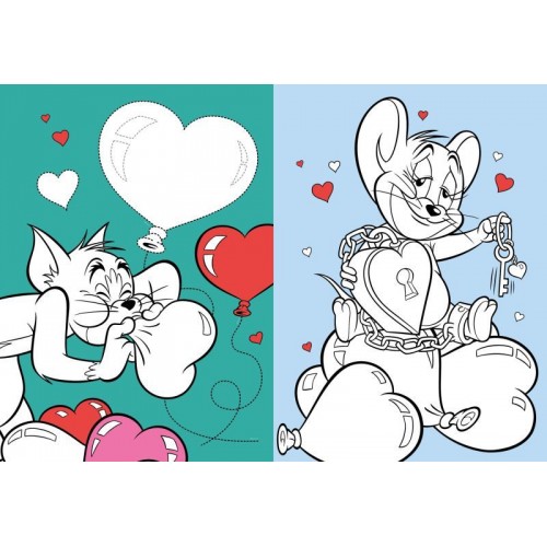 Книжка-раскраска со стикерами - Tom and Jerry: День Святого Валентина © Warner Bros. (Ideyka)