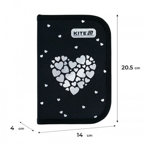 Пенал Kite 1 отд., 2 отв., без наполнения 622 Black&Silver (Kite)