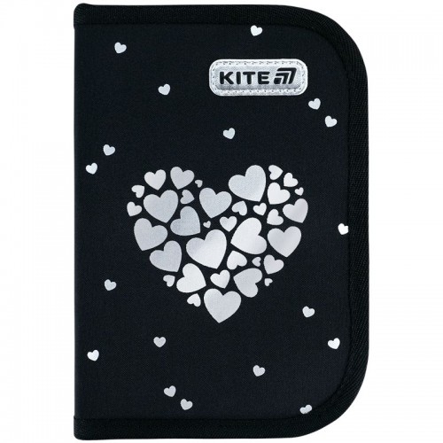 Пенал Kite 1 отд., 2 отв., без наполнения 622 Black&Silver (Kite)