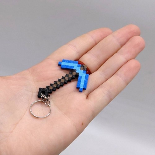 3D Брелоки MINECRAFT / МАЙНКРАФТ PICKAXE TOOL / КАЙЛО KEYCHAIN, Бриллиантовый, 3D печать (OYTOY)