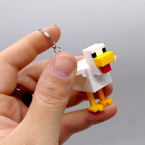 3D Брелоки MINECRAFT / МАЙНКРАФТ CHICKEN/ КУРКА KEYCHAIN, 3D печать (OYTOY)