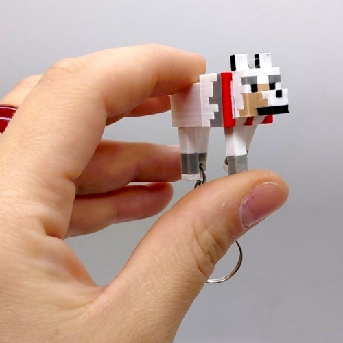 3D Брелоки MINECRAFT / МАЙНКРАФТ WOLF / ВОВК KEYCHAIN, 3D друк (OYTOY)