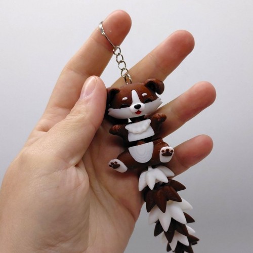 3D Брелоки FLEXI DOG LONG TAIL/ СОБАКА ХВОСТИК KEYCHAIN, 3D печать (OYTOY)