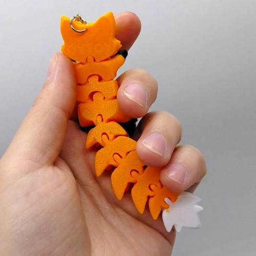 3D Брелоки FLEXI FOX LONG TAIL/ ЛИСИЧКА ХВОСТИК KEYCHAIN, 3D друк (OYTOY)