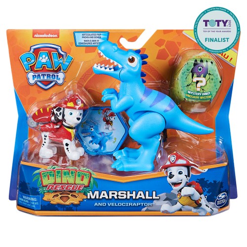 Колекційна фігурка цуценяти Маршала з динозавром (серія Діно-місія) (Paw Patrol)